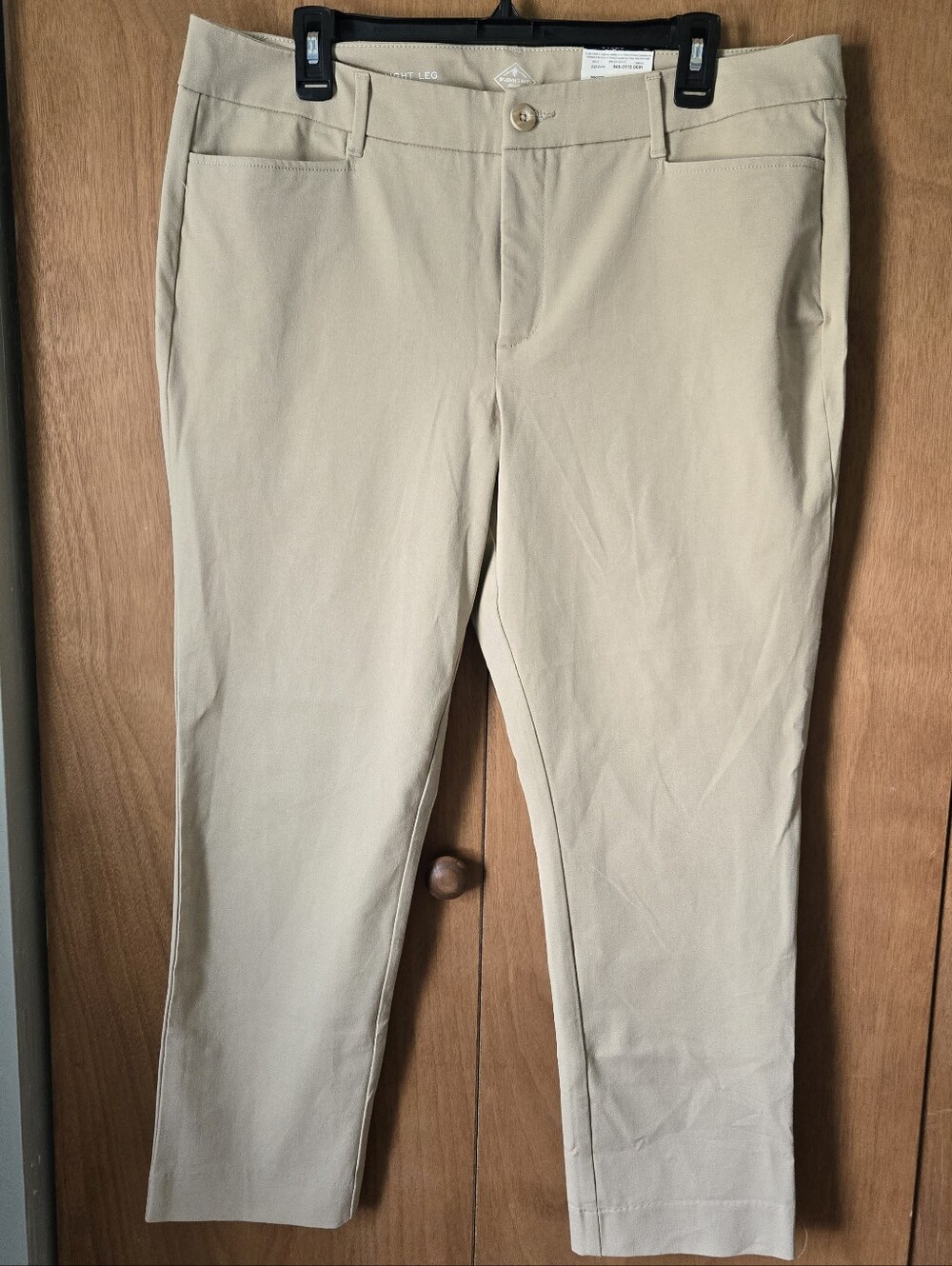 Womens Beige Straight Leg Mid Rise Ankle Pants